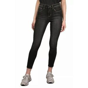 L’Agence Skinny Jeans Womens 24 Black Margot Denim Faded High Rise NEW
